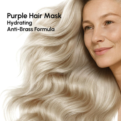HOTMAREE Deep Conditioning Hair Mask for Damaged Hair Treatment – Keratin Hair Care for Hydrating Growth Repair Moisturizing – Dry Curly Color Refreshing – 10 Fl Oz, Purple