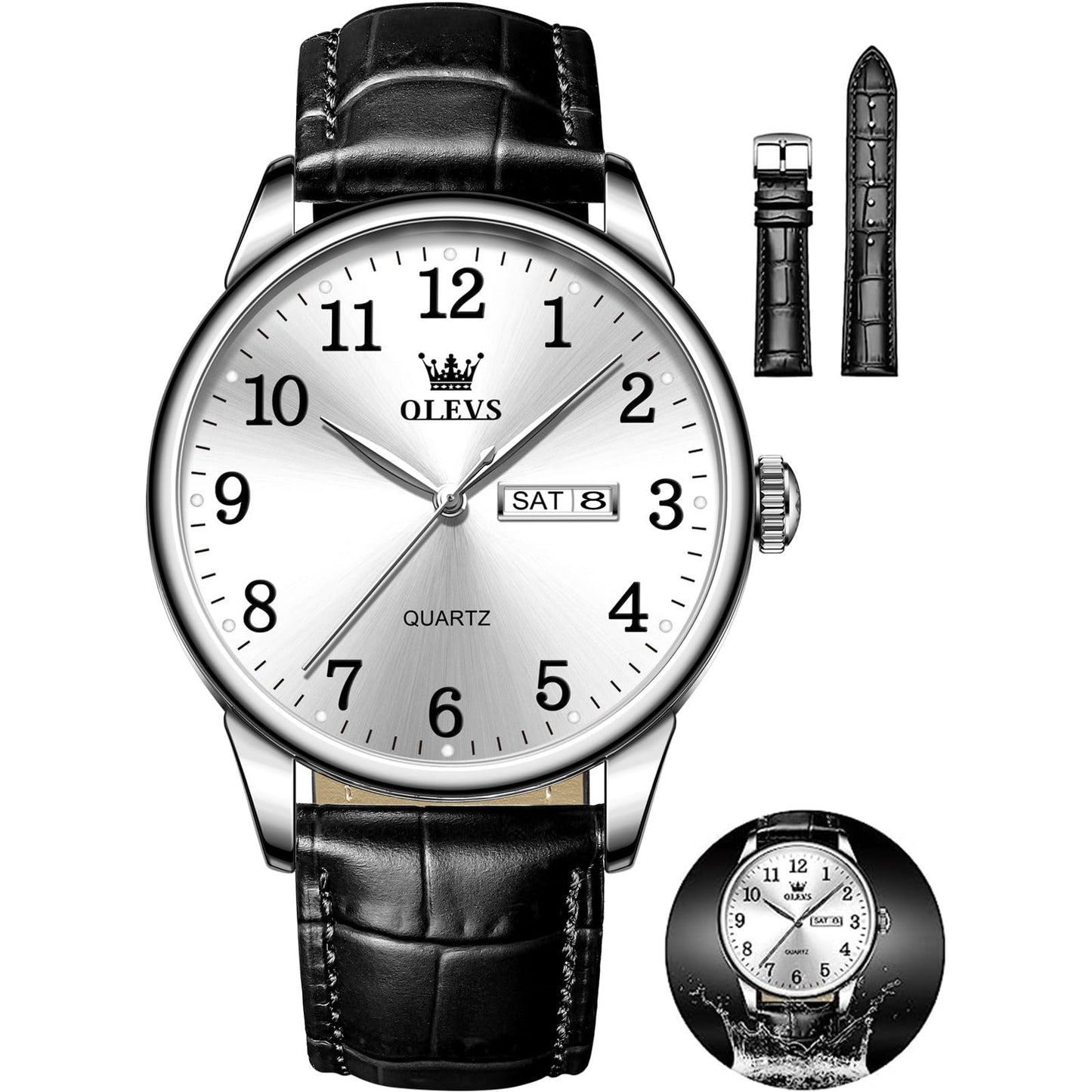 HOTOLEVS Watch Men Mens Watches Watches for Men Leather Band Classic Brown Leather Watch Men, Analog Watch Men, Black Mens Leather Watch, Dress Waterproof Large Face Mens Watch,Relojes para Hombres Watch