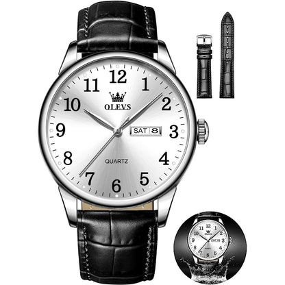HOTOLEVS Watch Men Mens Watches Watches for Men Leather Band Classic Brown Leather Watch Men, Analog Watch Men, Black Mens Leather Watch, Dress Waterproof Large Face Mens Watch,Relojes para Hombres Watch