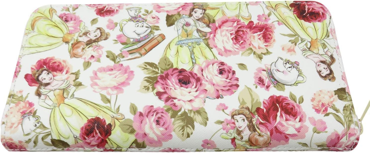 HOTLoungefly Disney Beauty & The Beast Belle Mrs. Potts Pink Peony Floral Wallet