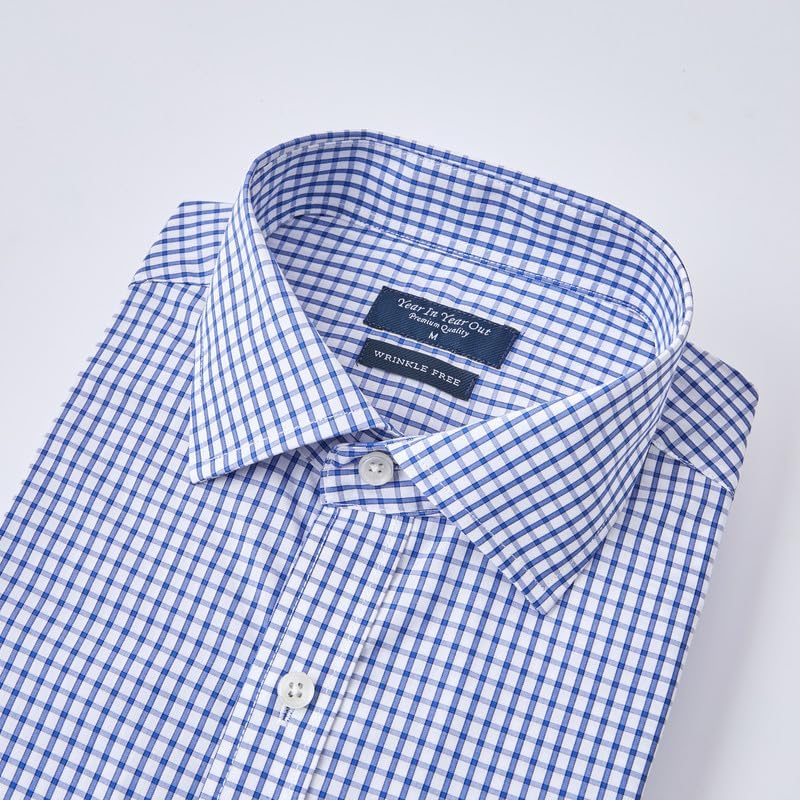 HOTYear In Year Out Wrinkle Free Dress Shirt for Men Regular Fit Long Sleeve Wrinkle Resistant Shirt