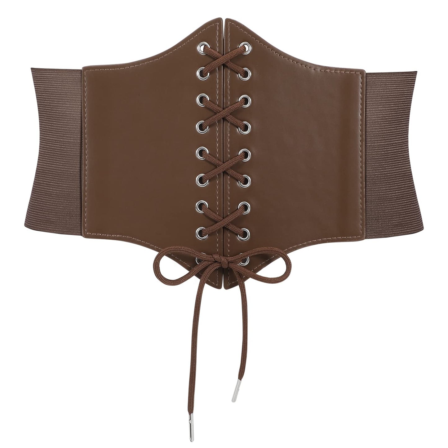 HOTJASGOOD Women’s Elastic Costume Waist Belt Lace-up Tied Waspie Corset Belts for Women