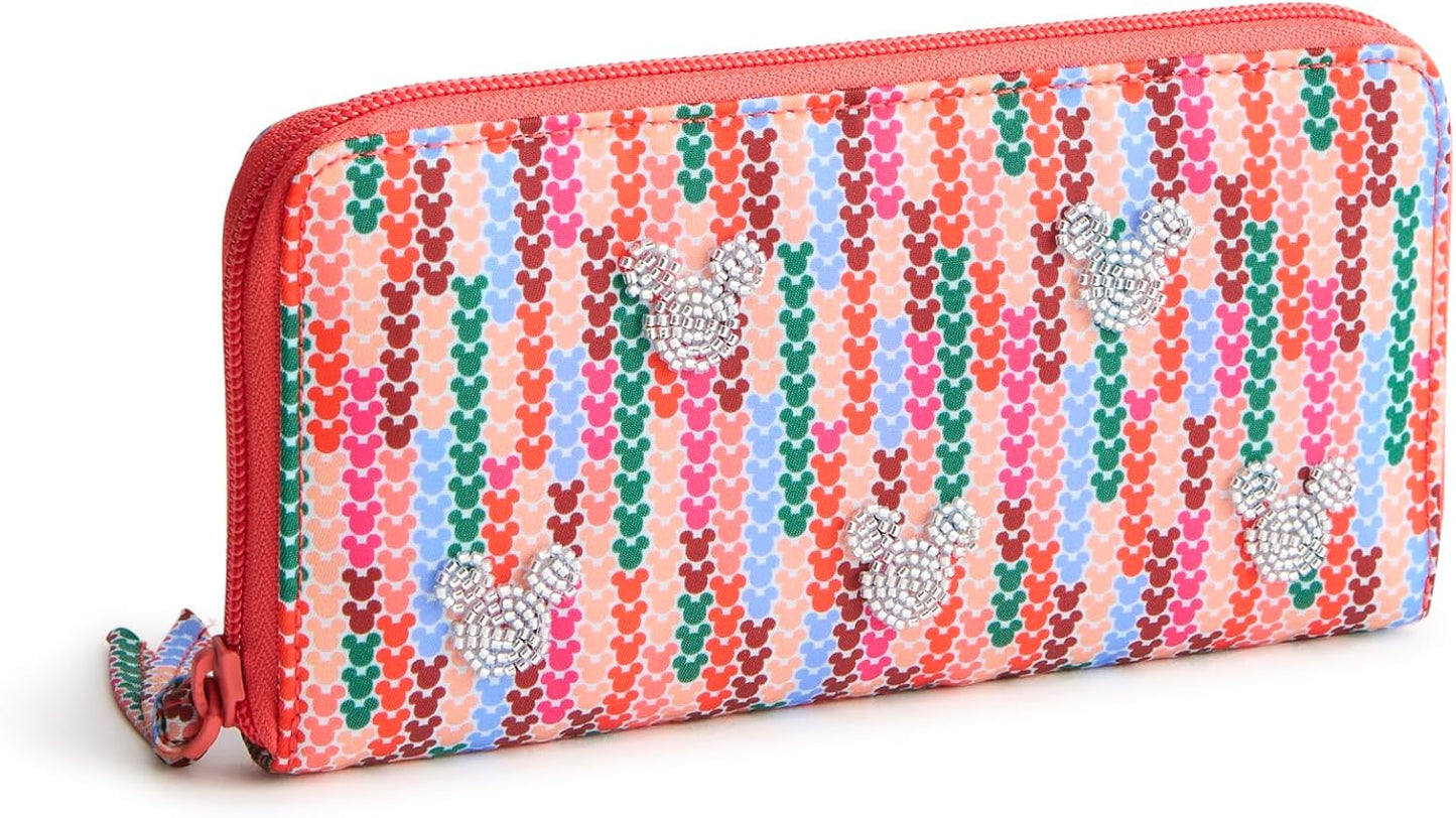 HOTVera Bradley Women's Disney Nylon Continental Wallet, Mickey Meadow Stripe, One Size