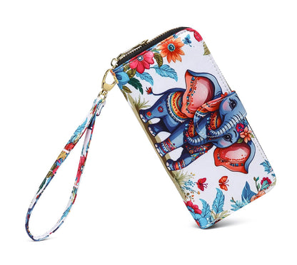 HOTWomen Wallet Card RFID For Womens Holder Blocking Credit Small Zipper Purse Pocket Bifold Slim Coin ID Ladies Wristlet Clutch Large Capacity Window Case Travel Zip Women's