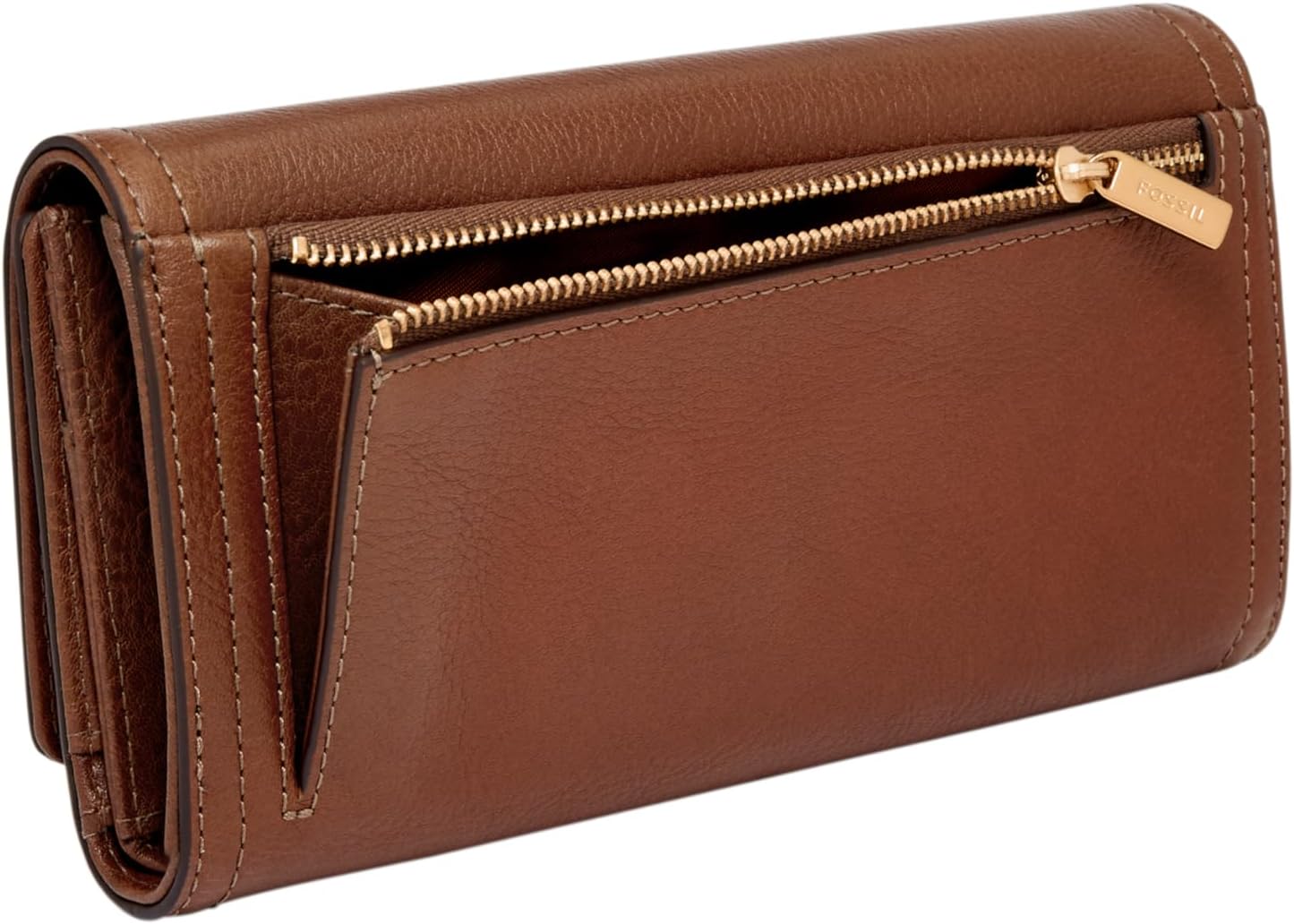 HOTFossil Women's Logan Leather Wallet RFID Blocking Flap Clutch Organizer