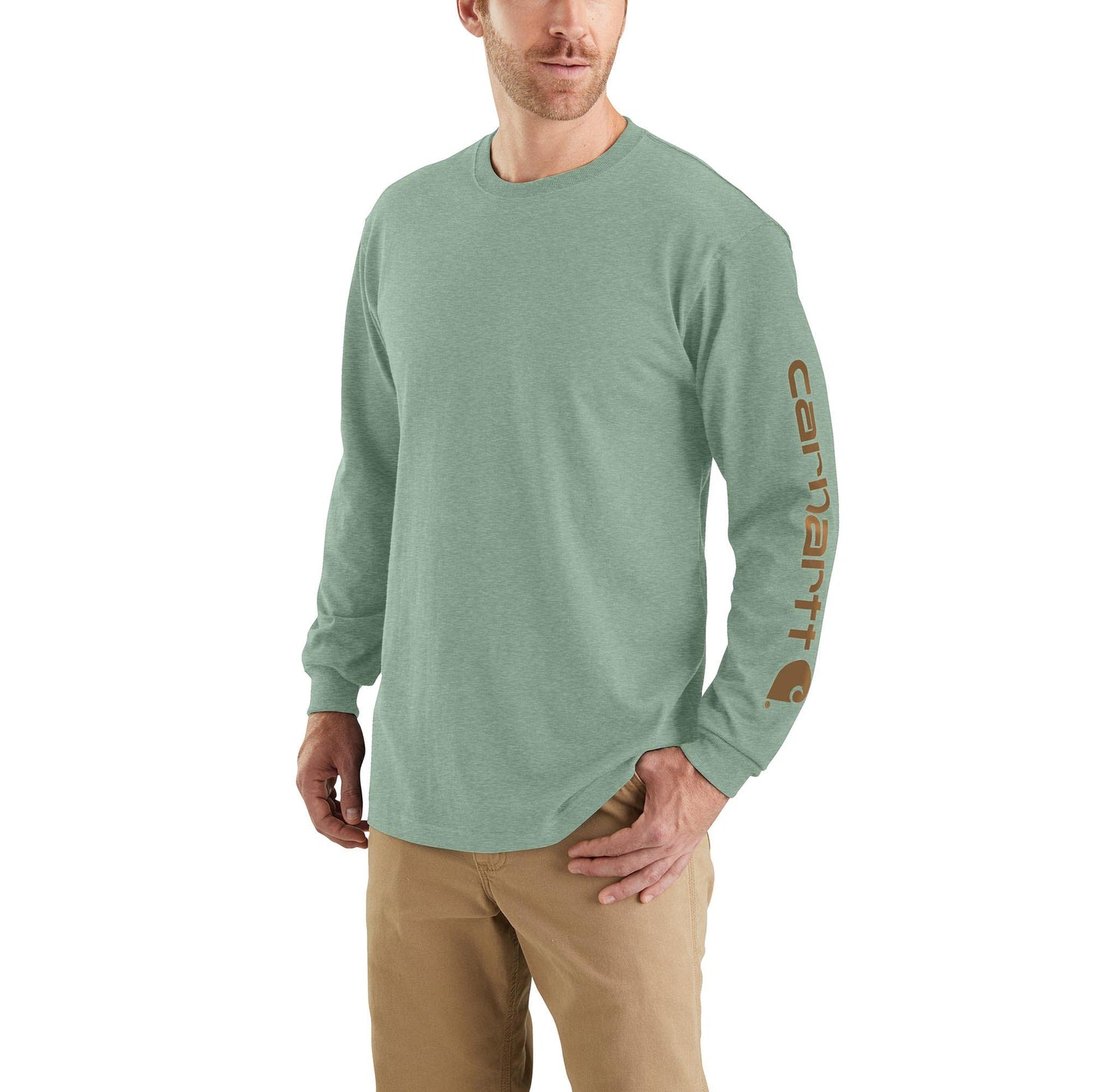 HOTCarhartt Men's Dearborn Loose Long-Sleeve Logo T-Shirt Closeout