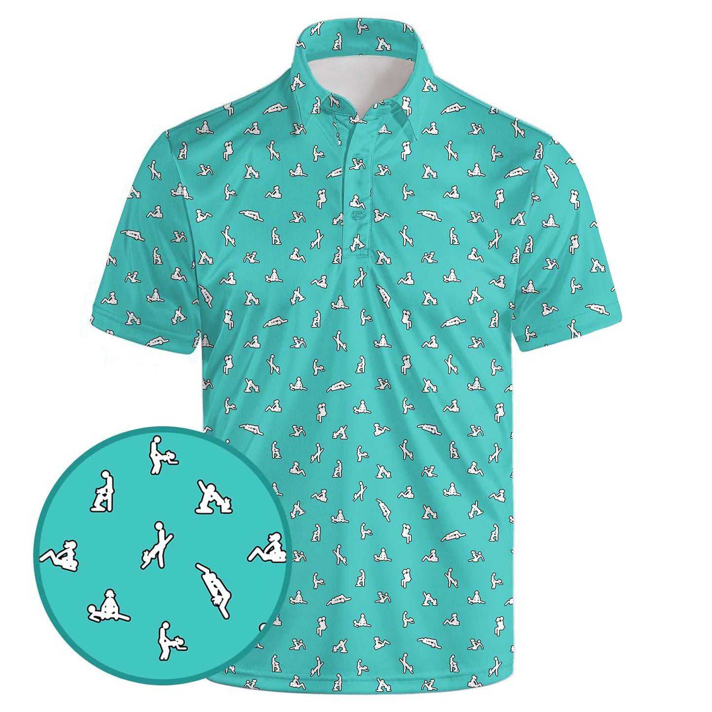 HOTGolf Polo Shirts for Men Funny Print Quick Dry Short Sleeve Performance Golf Shirts Moisture Wicking Polo Shirts