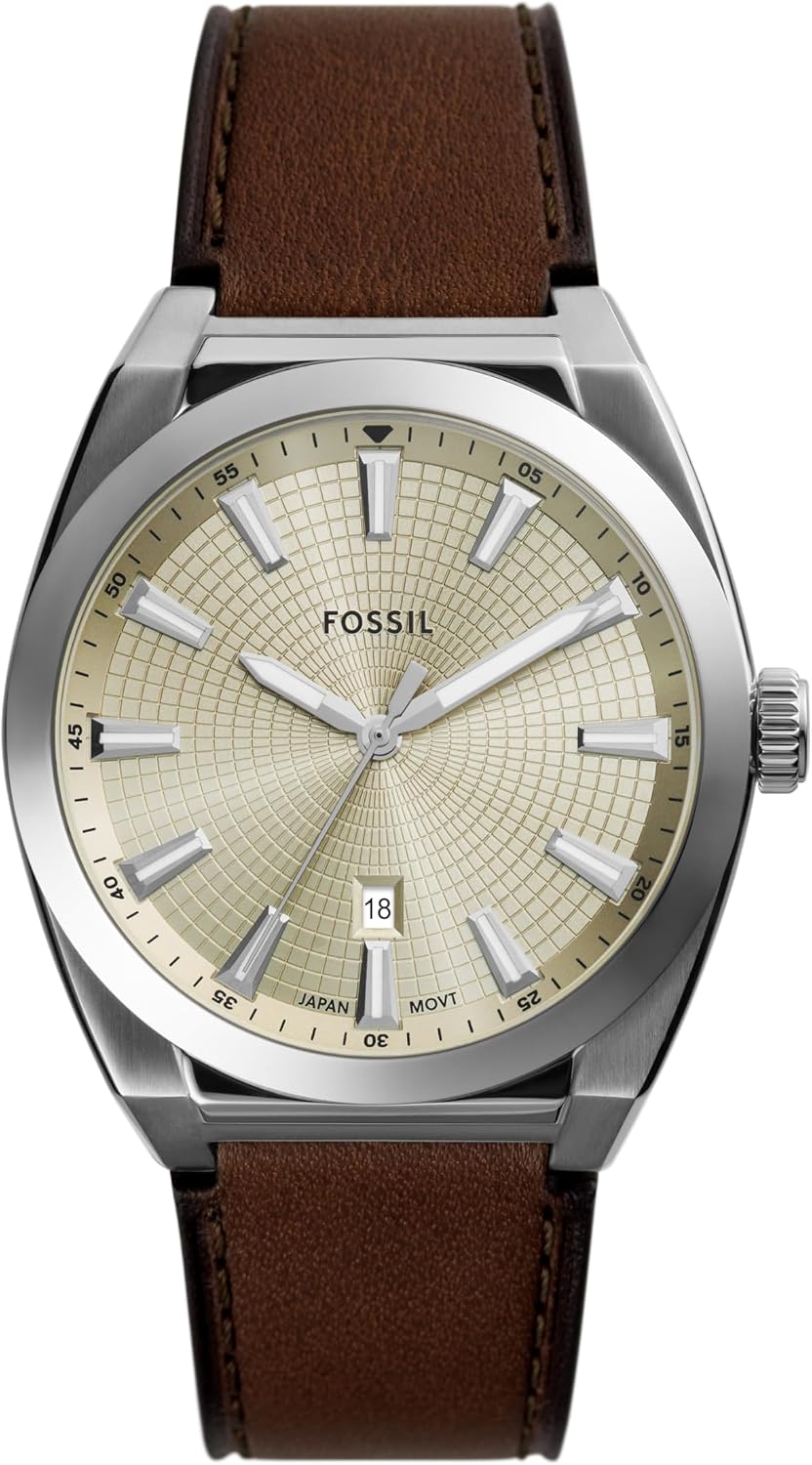 HOTFossil Men's Everett Quartz Stainless Steel Watch, Three-Hand Watch for Men