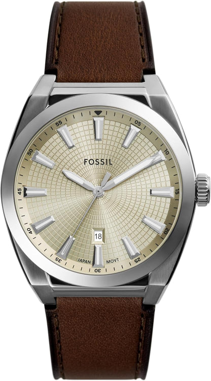 HOTFossil Men's Everett Quartz Stainless Steel Watch, Three-Hand Watch for Men
