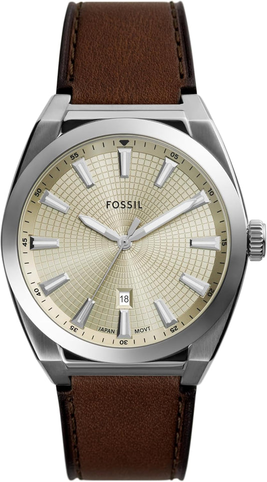 HOTFossil Men's Everett Quartz Stainless Steel Watch, Three-Hand Watch for Men