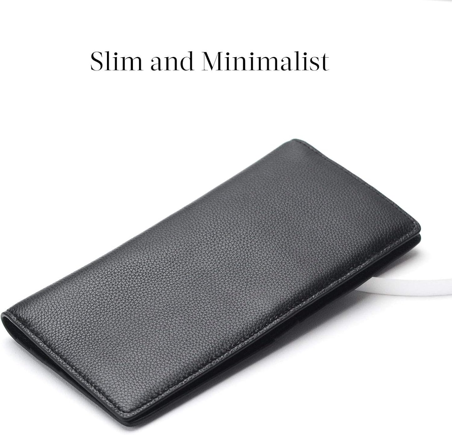 HOTBveyzi Ultra Slim Thin Leather RFID Blocking Credit Card Holder Bifold Clutch Wallets for Women