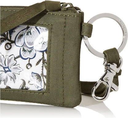 HOTVera Bradley Women's Cotton Zip ID Case and Lanyard Combo