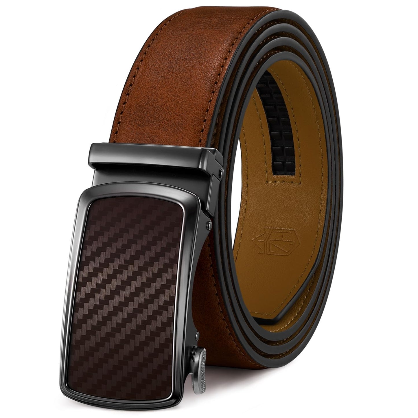 HOTZitahli Belt Men,Leather Ratchet Belt for Men Dress Casual Every Day with Adjustable Buckle,Trim to Fit For Gift