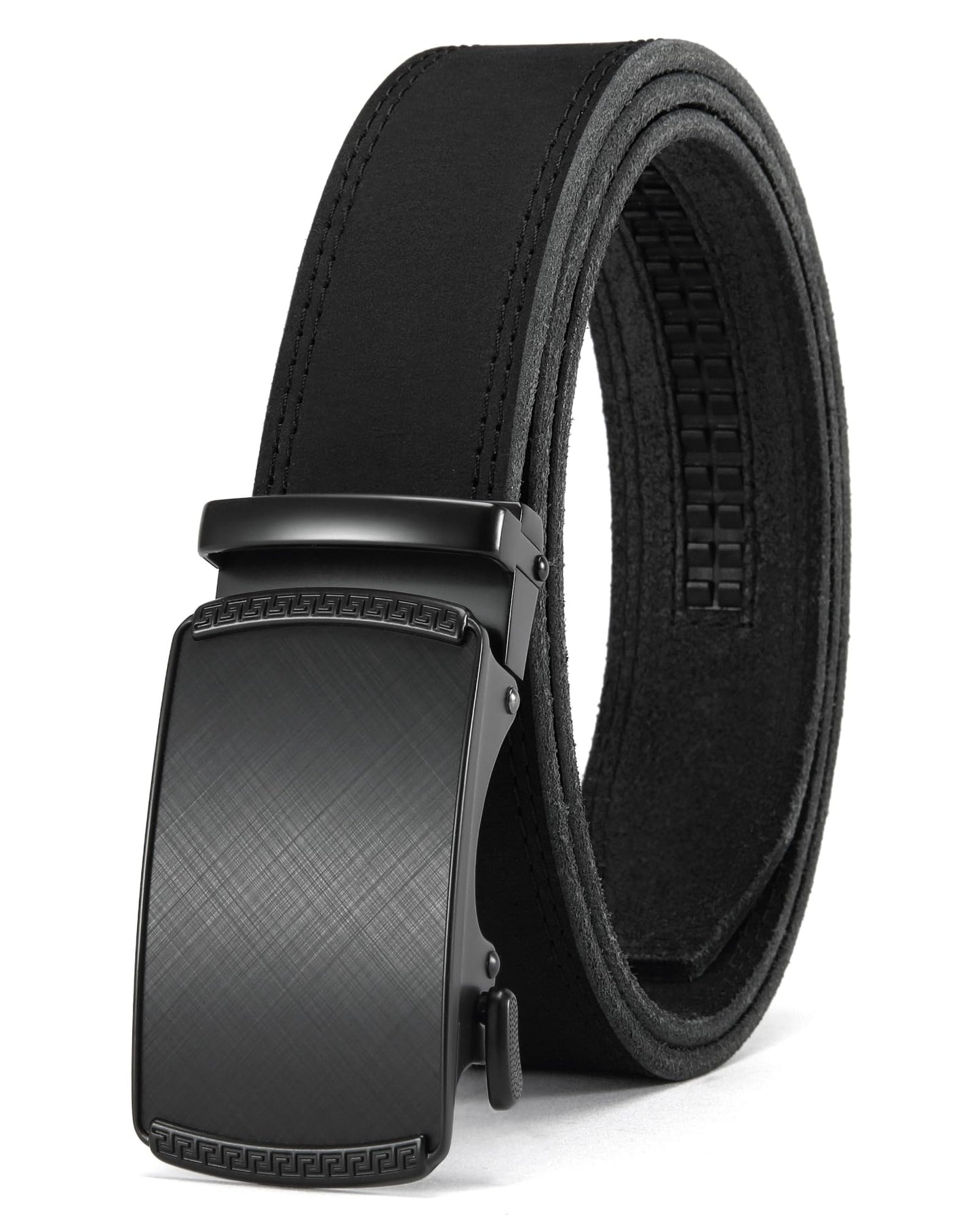 HOTCHAOREN Mens Belt Leather Ratchet Belt - Customizable Fit, Effortless Style (35mm)