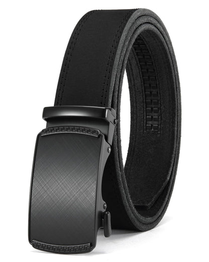 HOTCHAOREN Mens Belt Leather Ratchet Belt - Customizable Fit, Effortless Style (35mm)