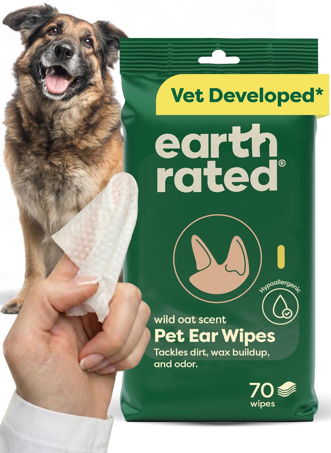 HOTearth rated Dog Wipes, Hypoallergenic, Cleaning and Hydrating, for Grooming Paws, Body and Butt, Lavender Scented, 400 Count