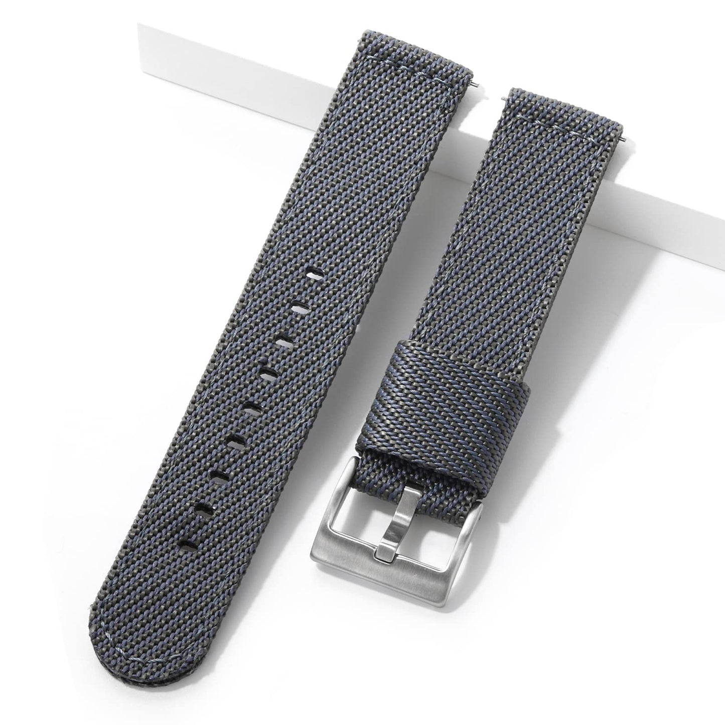 HOTTACTICAL FROG 18 mm 20 mm 22 mm Fast Release Nylon Watch band with Stainless Steel Buckle, Two-Piece Waterproof Nylon Watch Strap for Men and Women