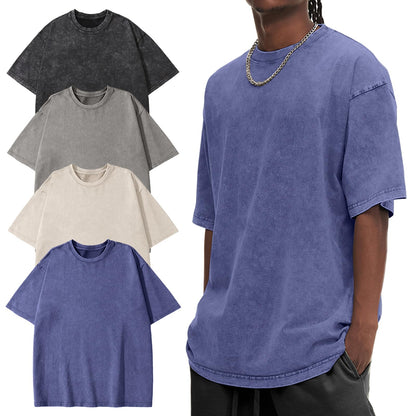 HOTEiscntd Mens Oversized T-Shirts Heavyweight Cotton Vintage Unisex Baggy Tee