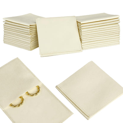 HOT40pcs Black Microfiber Jewelry Pouch 8 x 8cm Jewelry Packaging Bag Envelope Style Luxury Small Favor Bags Jewelry Gift Bags for Earrings Necklaces Bracelet Ring