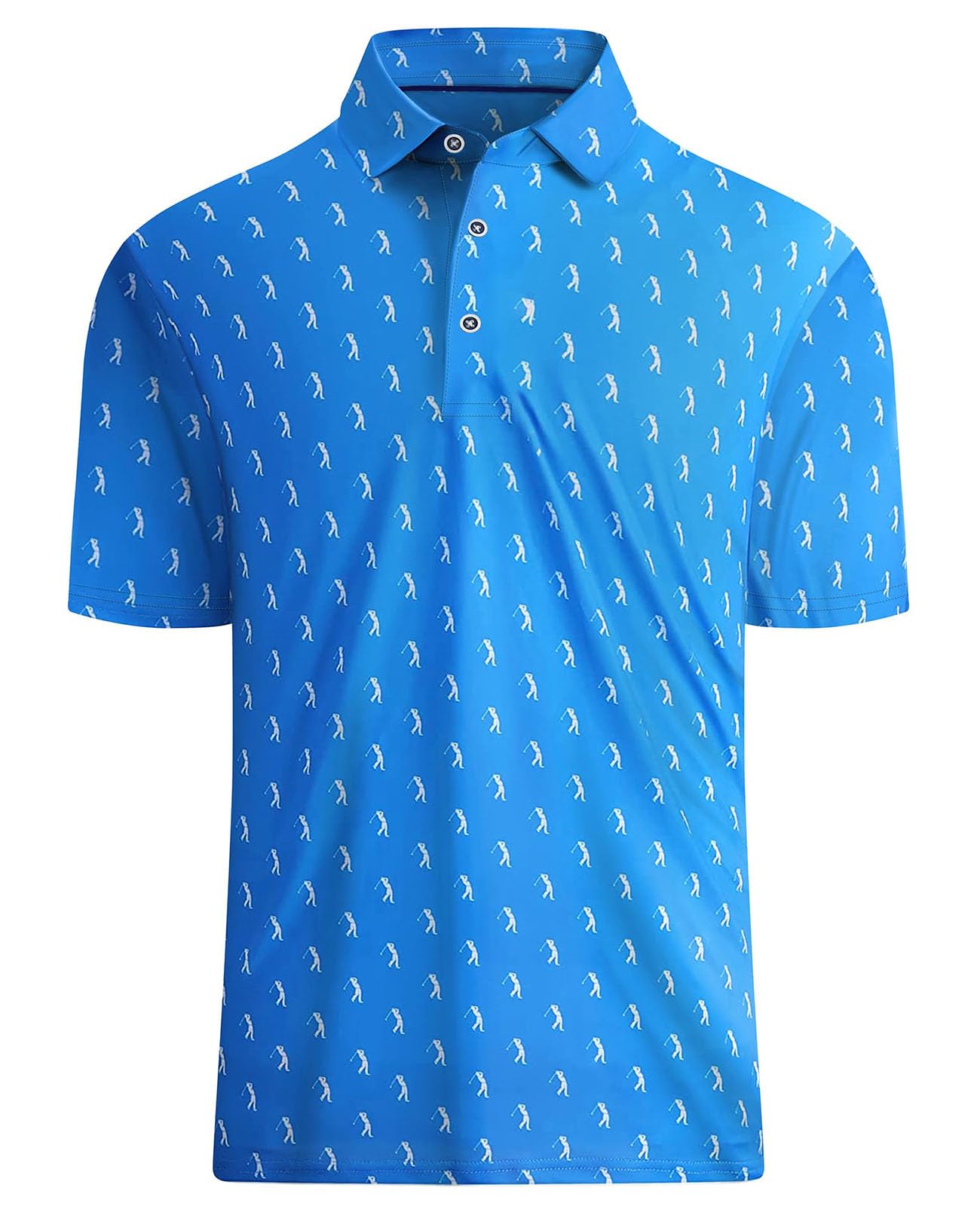 HOTHodaweisolp Golf Shirts for Men Dry Fit Print Moisture Wicking Performance Short Sleeve Polo Shirt