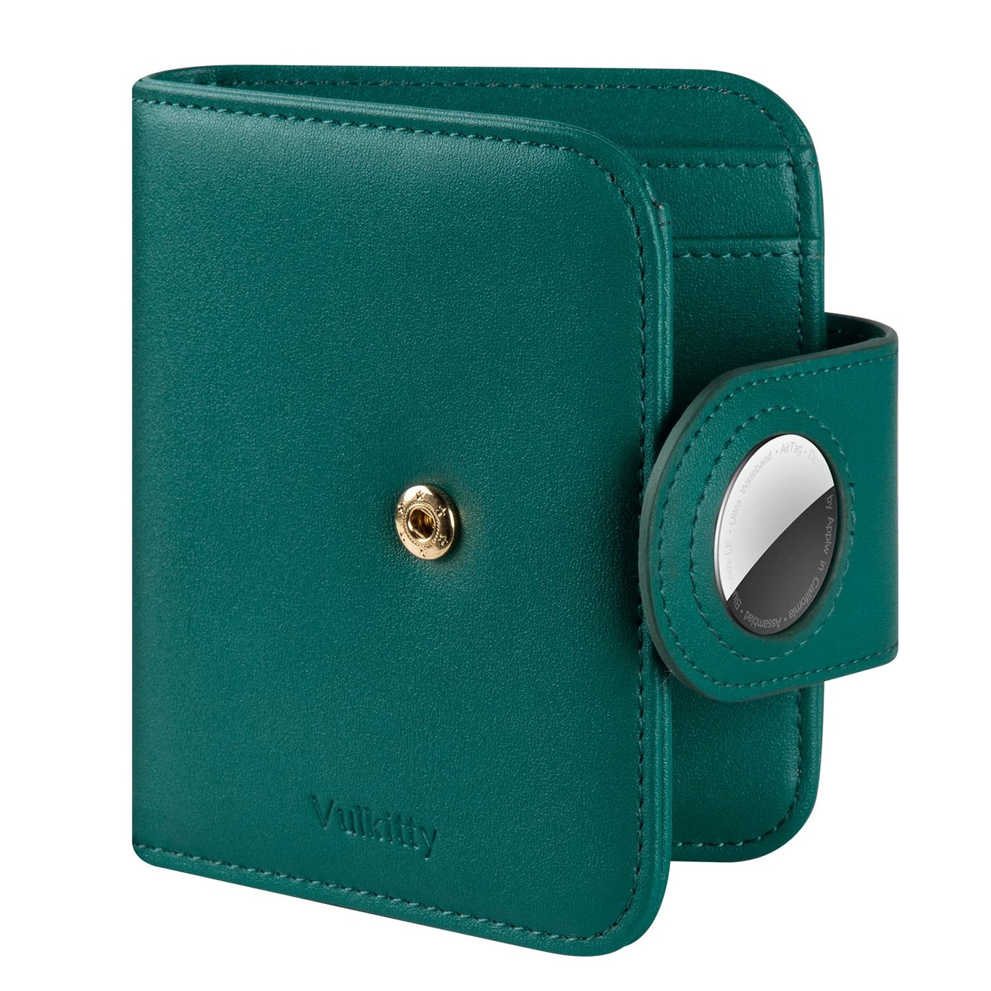 HOTVulkitty Womens Small Wallet for Air Tag RFID Blocking Vegan Leather Air Tag Wallet for Women