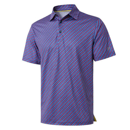 HOTGolf Shirts for Men Dry Fit Short Sleeve Print Performance Moisture Wicking Polo Shirt