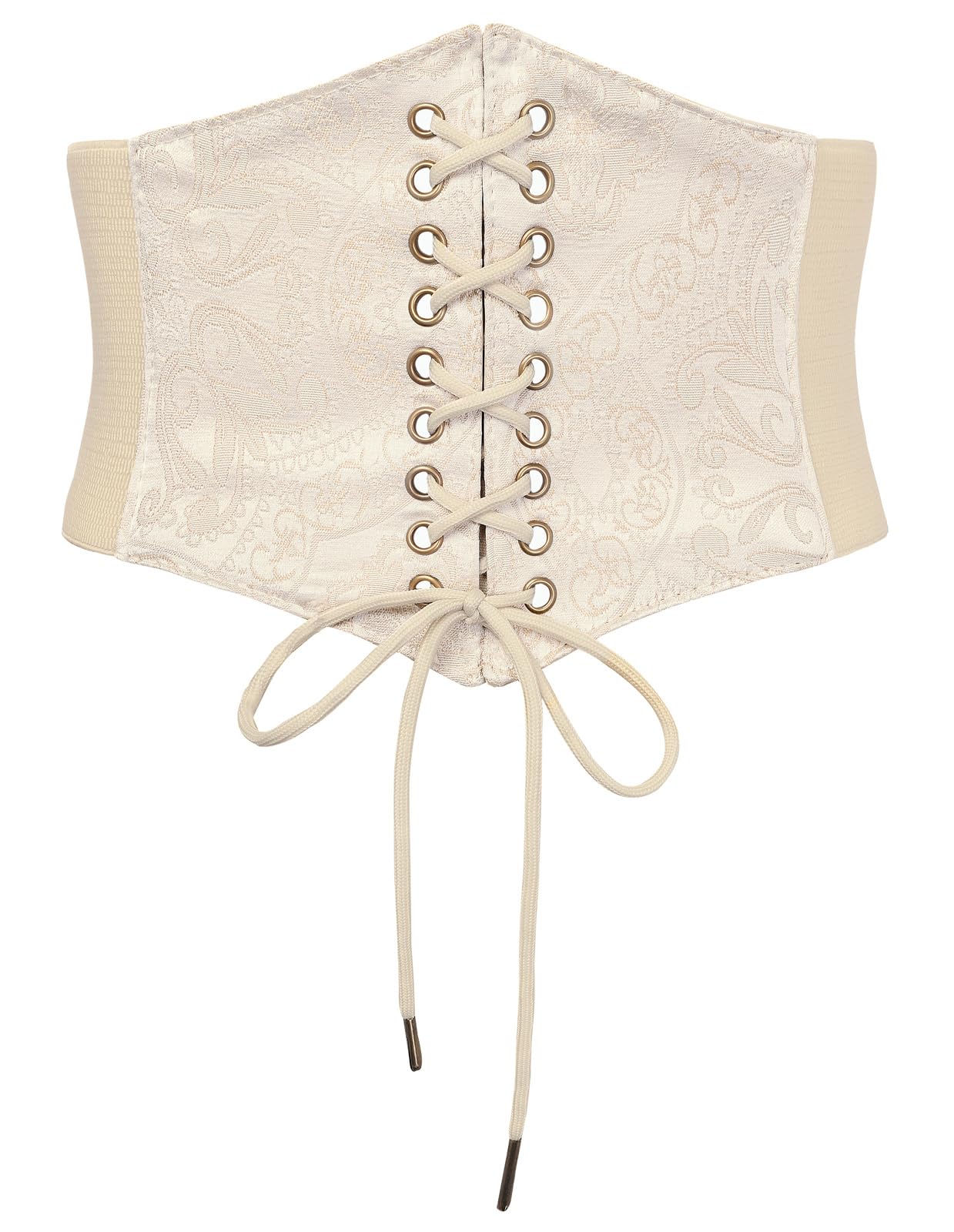 HOTScarlet Darkness Renaissance Corset Belt Lace-up Tied Waspie Wide Elastic Waist Belts for Women