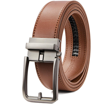 HOTBOSTANTEN Mens Belt Leather Ratchet 1 3/8'' Belt For Men Gift Dress and Casual with Adjustable Buckle, Trim to Fit