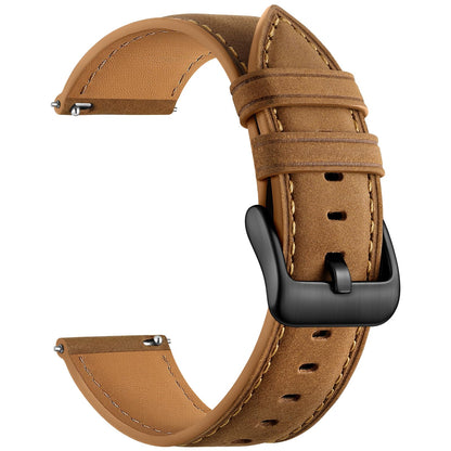 HOTGEAK 20mm 18mm 22mm Leather Band Compatible with Garmin Vivoactive 5/6/4/3 Watch Bands, Venu 4/Venu 3S/2S, Quick Release Vintage Genuine Leather Strap for Venu 3/2/Forerunner 265/165 Men Women