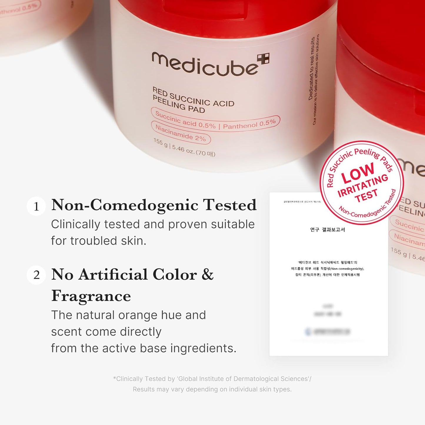HOTmedicube Toner Pads Red Succinic Acid Panthenol Facial Peeling Pad | Exfoliating Toner Pad for Breakout-Prone Skin | Niacinamide, AHA, BHA, and Soothing Panthenol - Non-Comedogenic, 70 Pads (1 Pack)