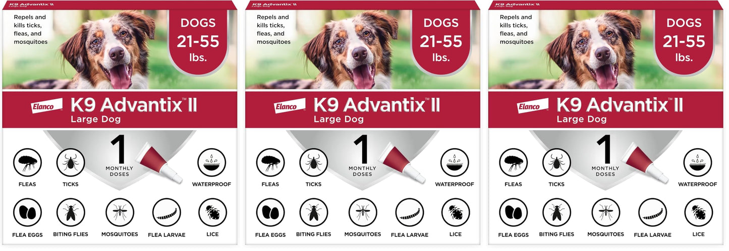 HOTK9 Advantix II Large Dog Vet-Recommended Flea, Tick & Mosquito Treatment & Prevention | Dogs 21-55 lbs. | 2-Mo Supply (Packaging may vary)