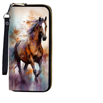 HOTWomens Wristlet Wallet RFID Blocking Large Capacity Zip Around Long Purse PU Leather Credit Card Holder with Detachable Hand Strap for Phone Cash,Sunflowers And Butterflies