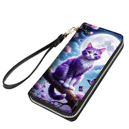 HOTCute Sloth Print Women Large Capacity PU Leather Zip Around Wallet, Multifunctional Clutch Purse for Cash/Card/Coin/Smart Phone