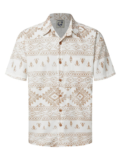 HOTHardaddy Men's Hawaiian Shirt Short Sleeves Printed Button Down Summer Beach Casual Shirts