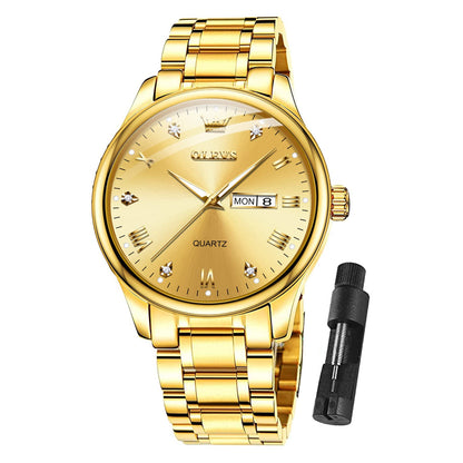 HOTOLEVS Classic Men Watches with Date,Stainless Steel Man Watch with Date, Bussiness Watches for Men,Luminous Quartz Mens Watches Black/White/Blue/Gold, Waterproof Male Watch with Week