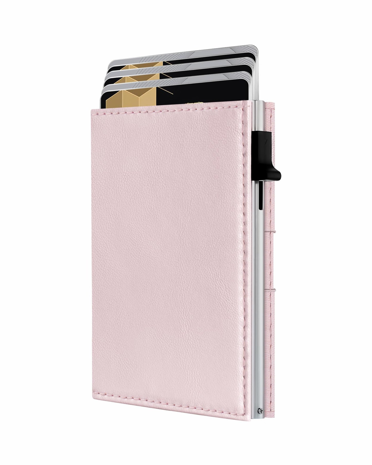 HOTQLD RFID Wallet Women - Small Slim Trifold Wallet Anti-Theft Pop up Card Holder, Minimalist, Ultra Thin, Front Pocket, Premium Leather, 9-11 Cards Capacity | ID Window | Cash Slot