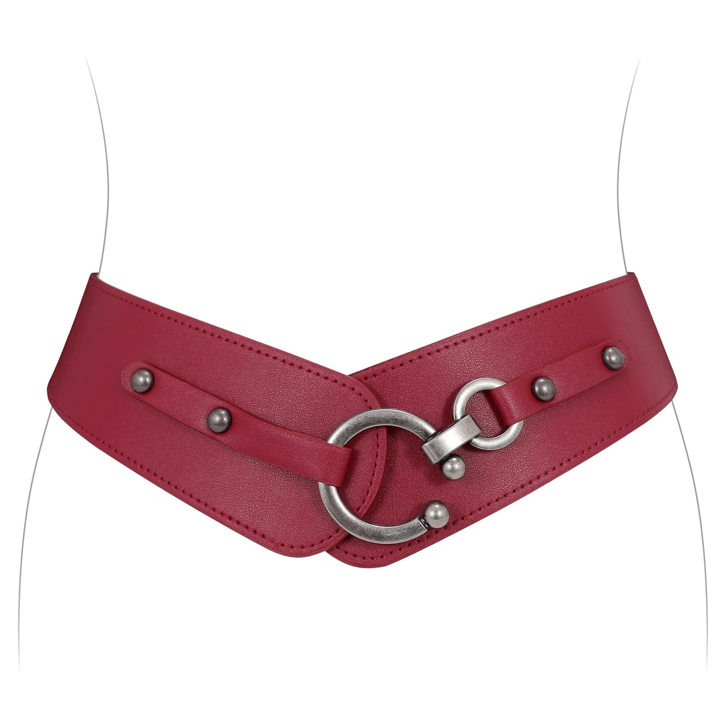 HOTJASGOOD Women's Elastic Wide Belts Retro Stretchy Belt Vintage Cinch Belts for Dresses Coats