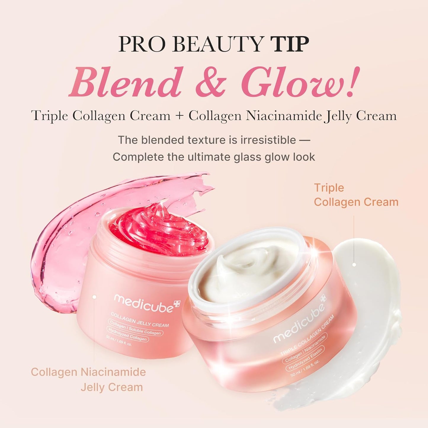 HOTmedicube Triple Collagen Cream - Hydrating & Firming Moisturizer with Hyaluronic Acid, Premium Elastin, Shea Butter - Wrinkle Care & Boosts Elasticity - Korean Skincare, 1.69 oz