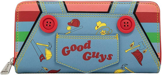 HOTLoungefly Childs Play Chucky Good Guys Doll Cosplay Zip Around Wallet Licensed