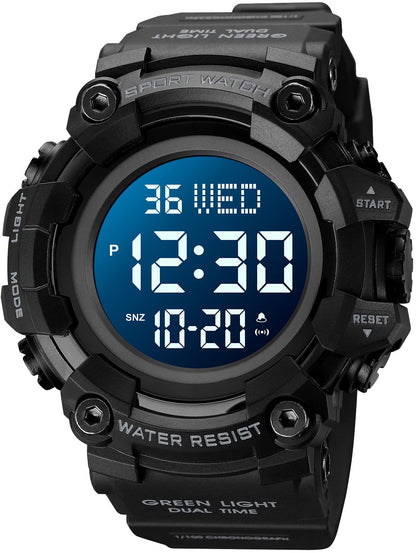 HOTGosasa Men Sports Military Watches Digital Airplane Shaped LED Light Waterproof Watches