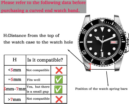 HOTJuntan Stainless Steel Curved Ends Tapered 18mm 20mm 21mm 22mm 23mm 24mm Metal Watch Band Flexible Watch Strap Replacement Bracelet Deployment Double Flip Lock Buckle Silver Black