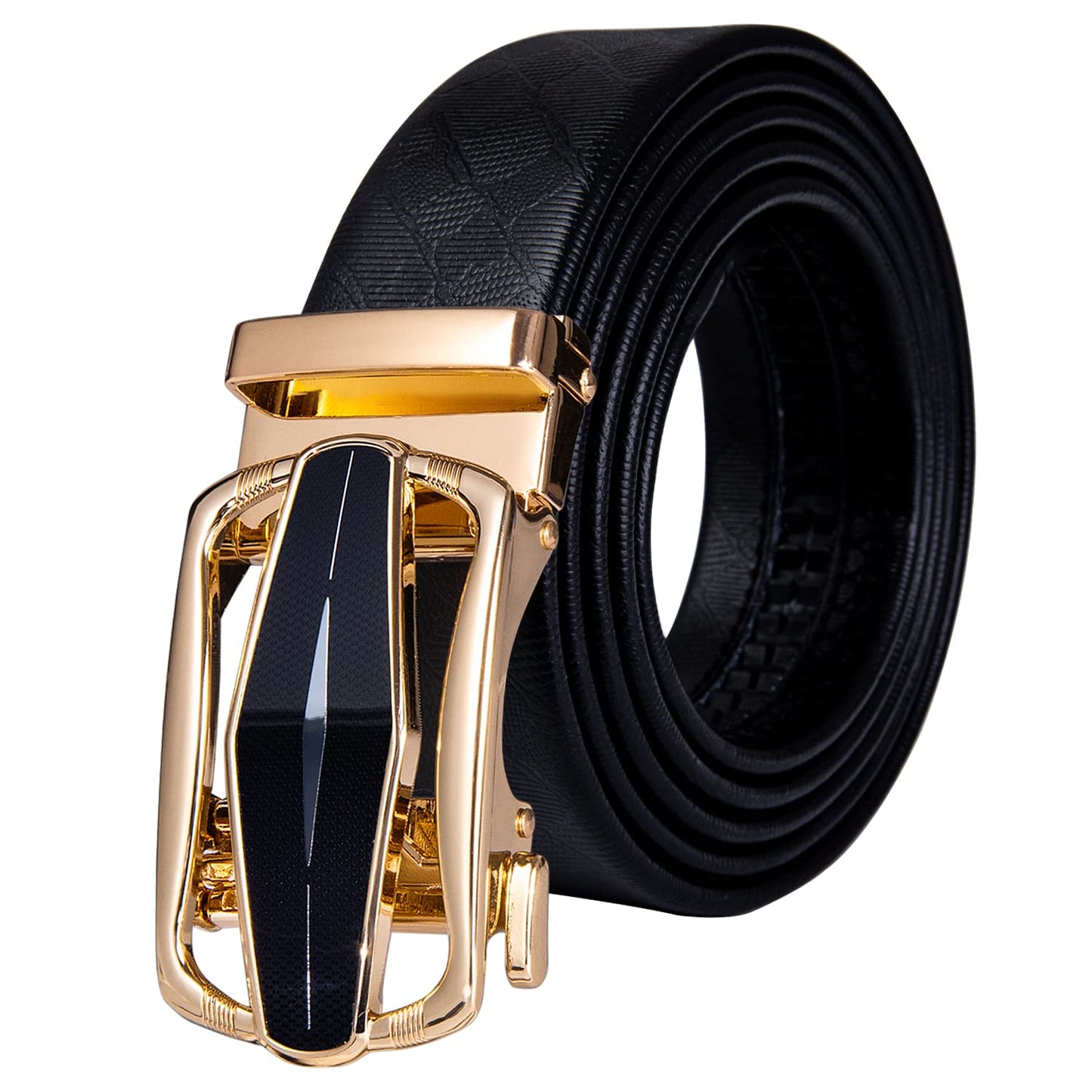 HOTDubulle Designer Mens Belts, Sliding Automatic Buckle Ratchet Dress Belt TOP Genuine Leather Strap Gifts