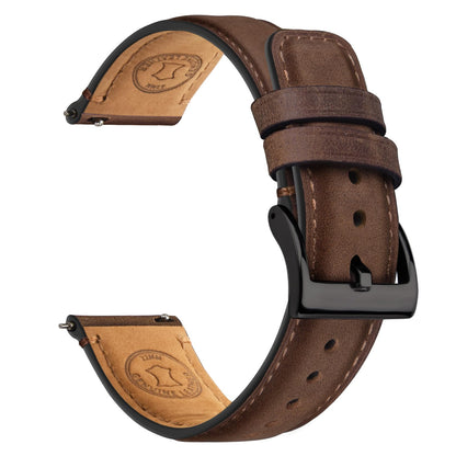 HOTFullmosa Leather Watch Bands for Men, 18mm 19mm 20mm 21mm 22mm 24mm 26mm Quick Release Watch Bands Strap - Burnished Band Vintage Wristband with Stainless Steel Metal Clasp