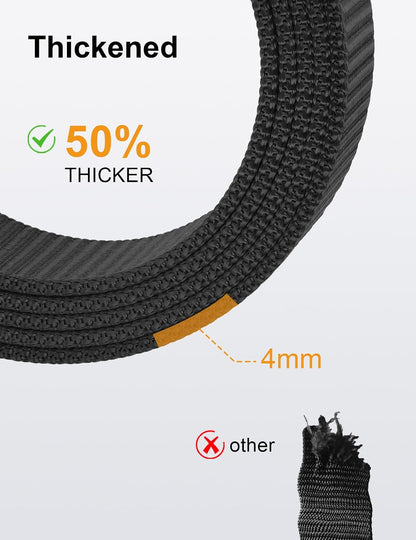HOTJUKMO Men's Ratchet Belt, Nylon Web with Automatic Slide Buckle in Gift Box | Zinc Alloy Buckle with Micro-Adjust & Trimmable Webbing