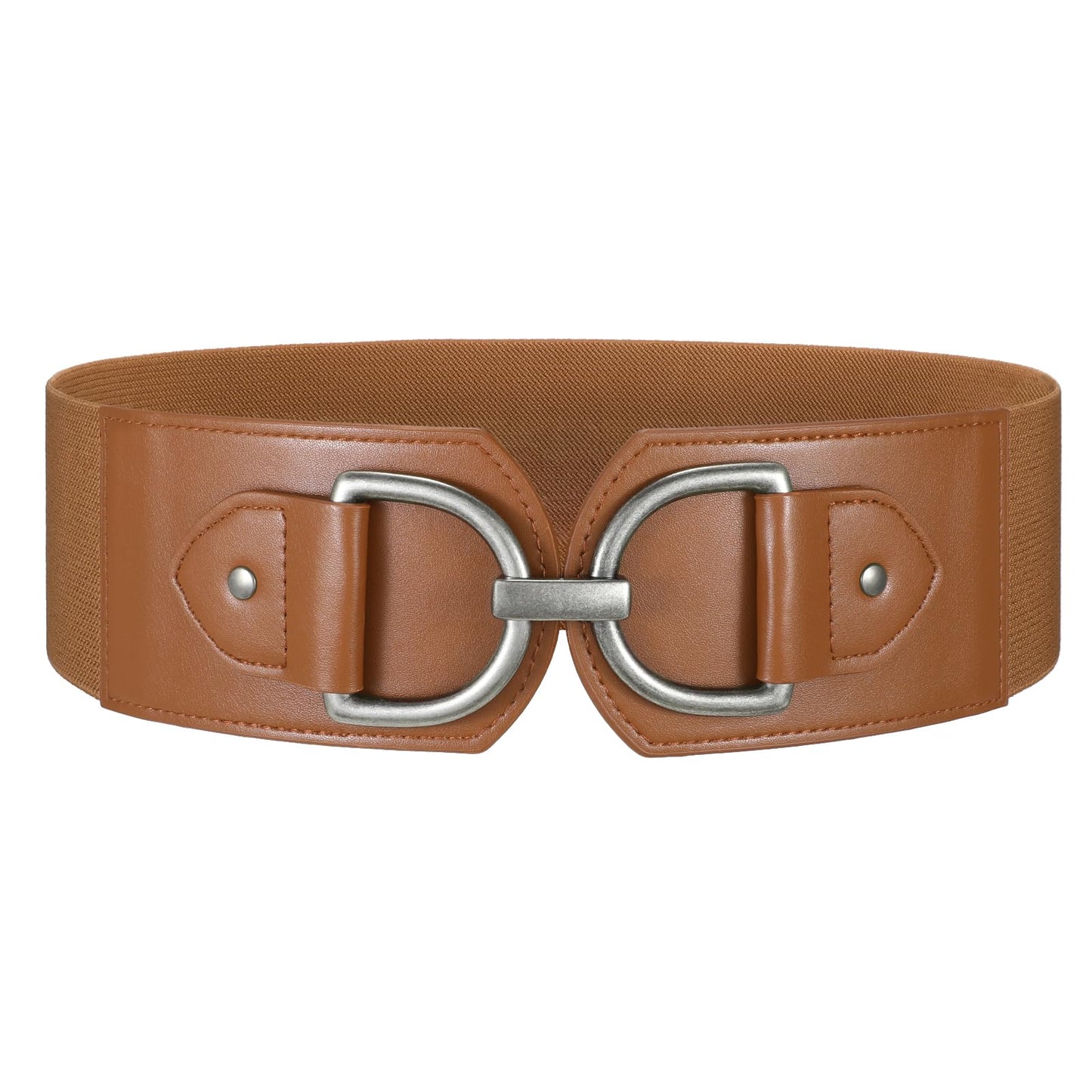 HOTWERFORU Women Elastic Wide Waist Belts for Dresses Fashion Wide Stretchy Belts for Women Big Gold Buckle Thick Dress Belt