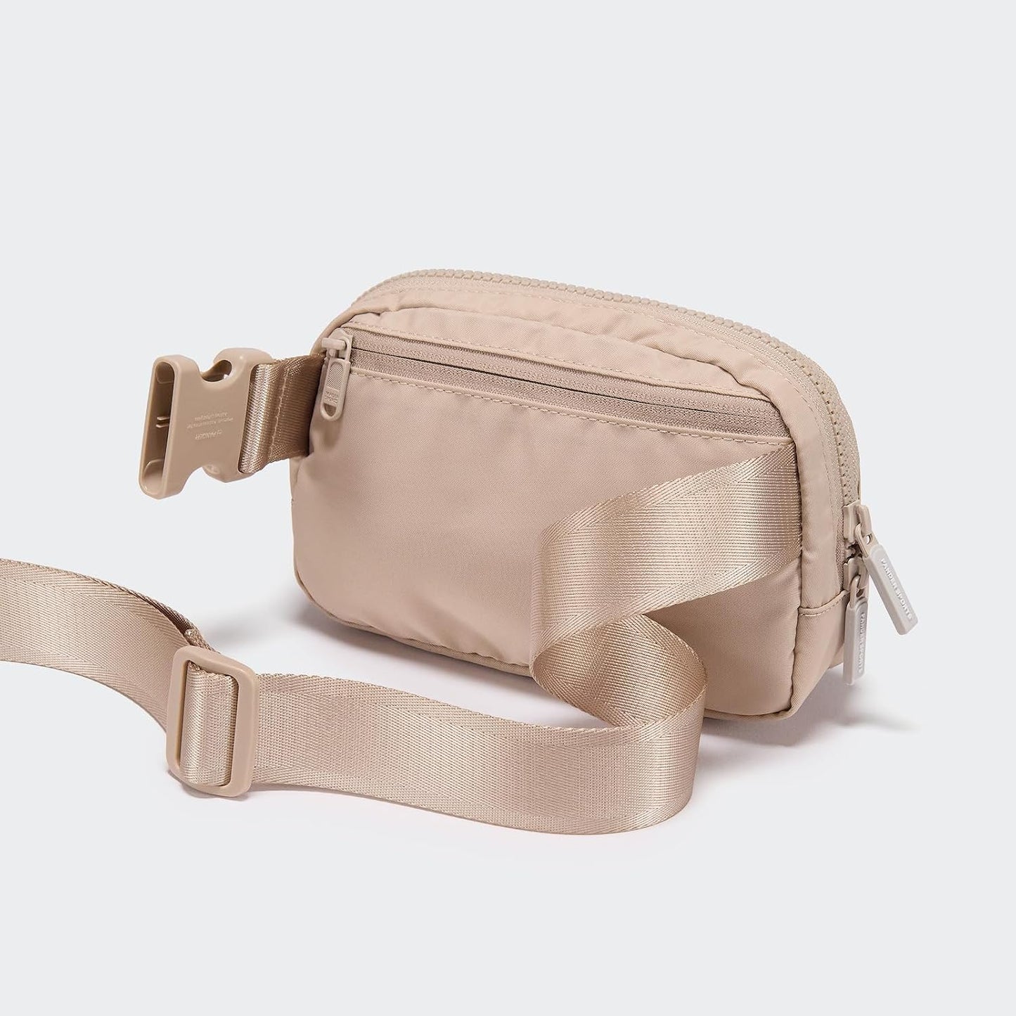 HOTPander Two Way Zipper Fanny Pack Nylon Everywhere Belt Bag for Women, Water Repellent Waist Packs, Crossbody Bags with Adjustable Strap (Raw Linen).