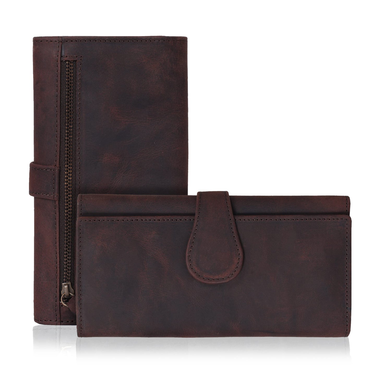 HOTReal Leather Women Wallet Leather with RFID Blocking -Trifold Card Holder Designer Ladies Clutch with ID Window Wallets