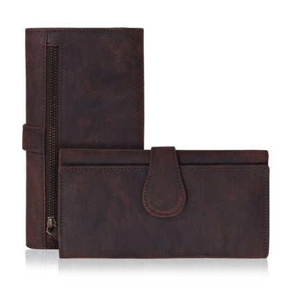 HOTReal Leather Women Wallet Leather with RFID Blocking -Trifold Card Holder Designer Ladies Clutch with ID Window Wallets