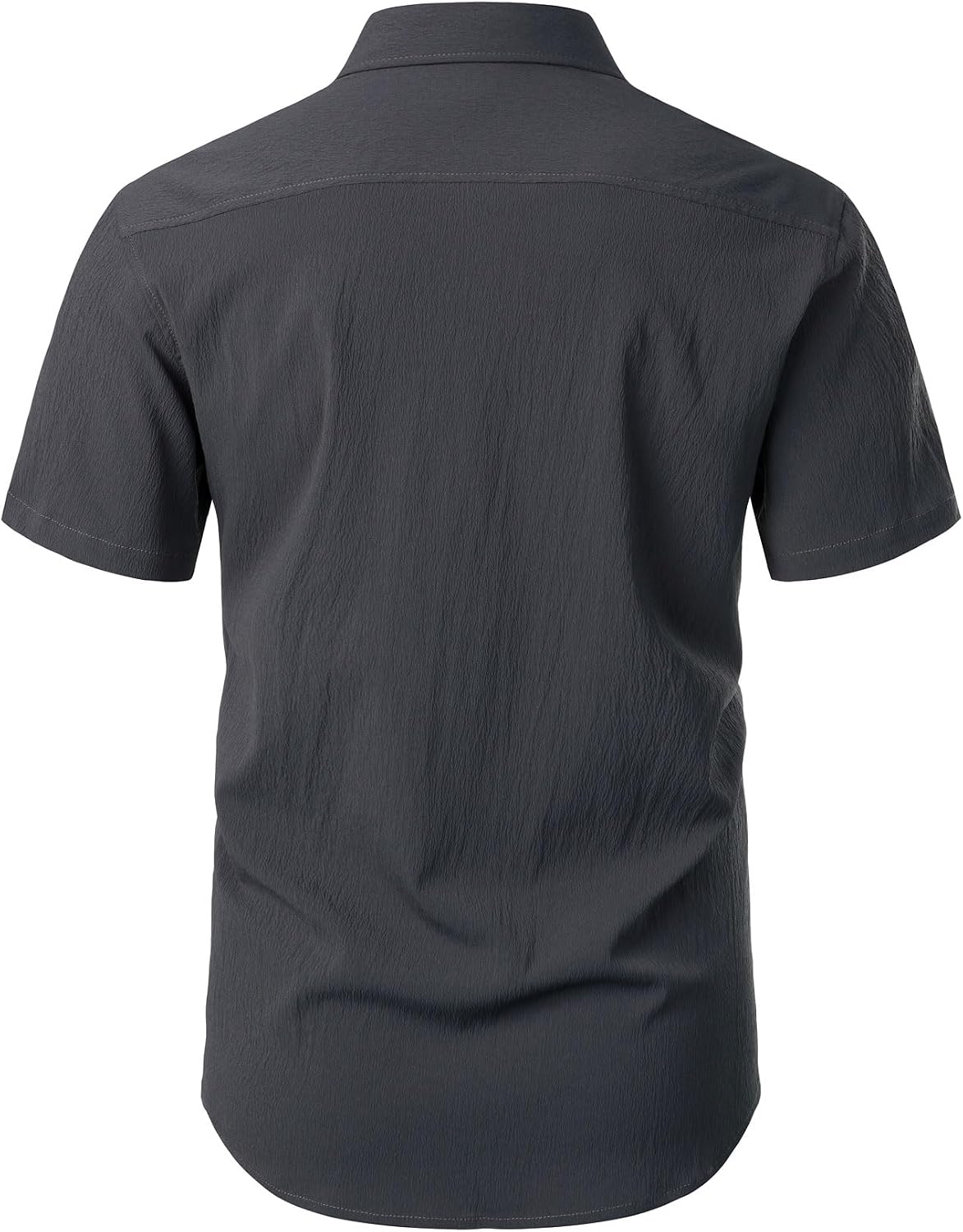 HOTJEMITOP Mens Stretch Wrinkle Free Texture Shirts | Lightweight, Summer, Beach, Stylish, Button Down, Short Sleeve, Casual, Vacation