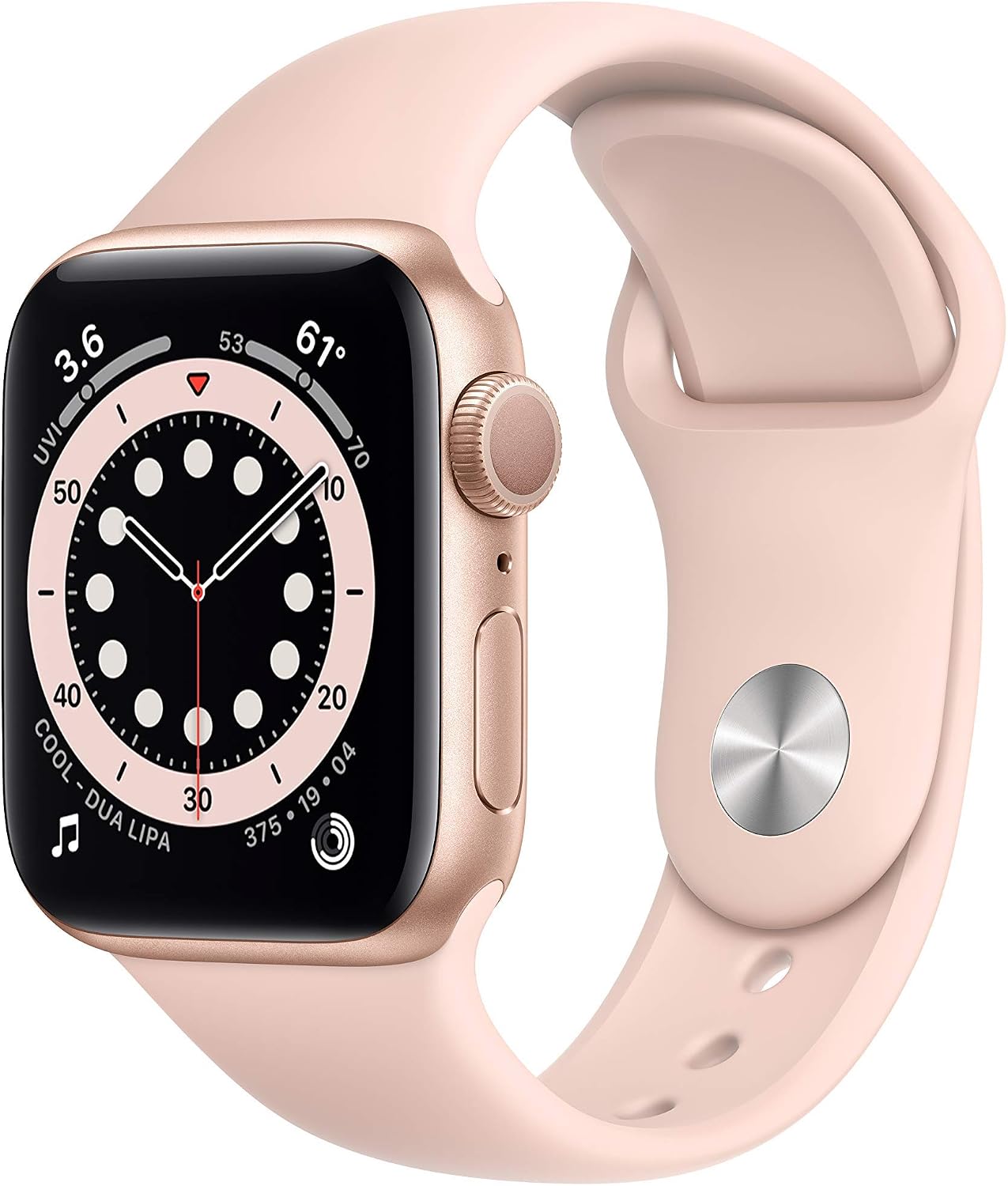 HOTApple Watch Series 6 (GPS, 40mm) - Gold Aluminum Case with Pink Sand Sport Band (Renewed)